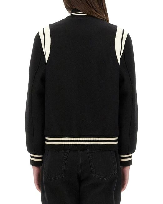 Saint Laurent Black Wool Teddy Jacket Polyamide