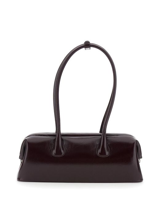 OSOI Red Shoulder Bag Boat Wide Cow Leather