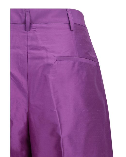 Sara Roka Purple Charlene Pants Silk