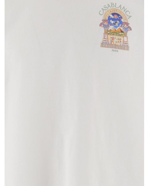 Casablanca White Cotton T-Shirt Organic T-Shirts for men