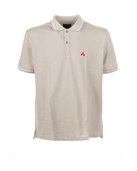 Peuterey White Polo Shirt With Contrasting Logo for men
