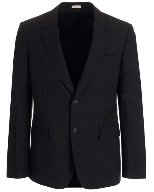 Alexander McQueen Black Wool Single-breasted Jacket for men
