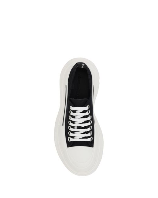 McQueen Black Sneakers Tread Slick- Upper Cotton Trainers