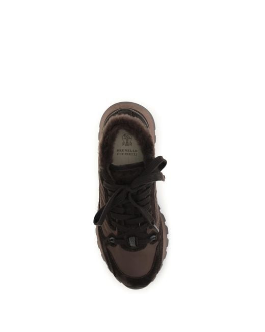 Brunello Cucinelli Black Calf Leather Sneakers Trainers