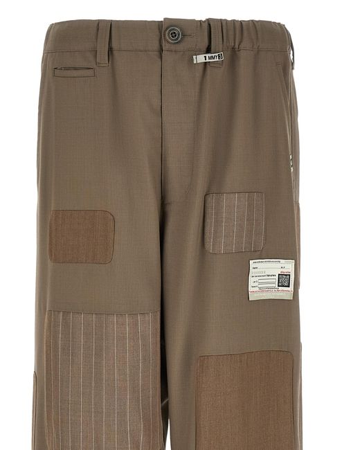 Maison Mihara Yasuhiro Natural 'Repaired Wool' Pants for men