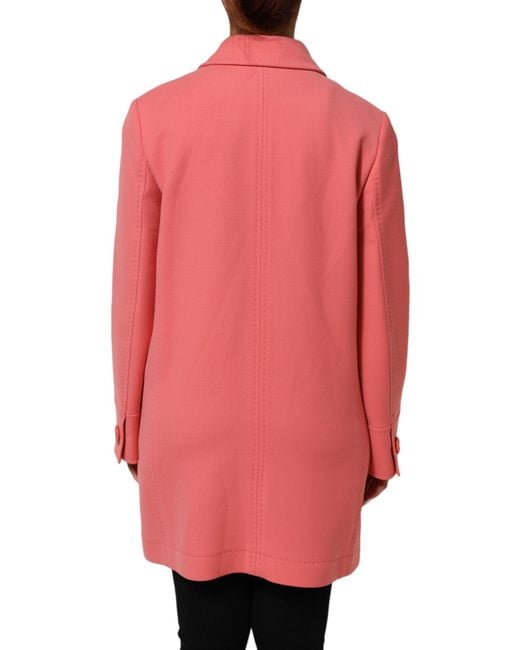 Dolce & Gabbana Pink Buttoned Down Trench Coat Jacket Clothing