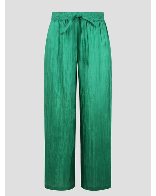 THE ROSE IBIZA Green Silk Trousers