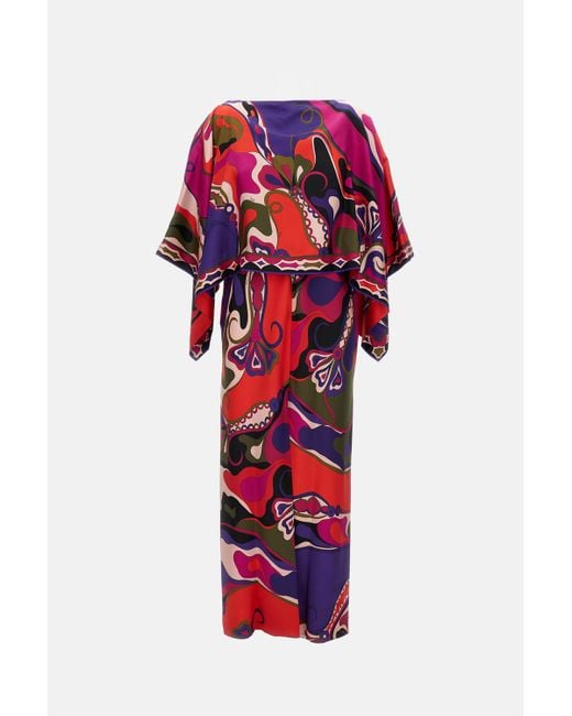 Emilio Pucci Red Emilio Dress With Silk Twill Shoulder Cover