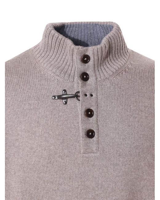 Fay Gray High Neck Sweater With Hook for men