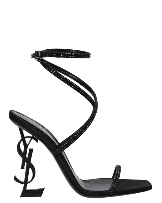 Saint Laurent Black Opyum 110 Crystal-embellished Sandals