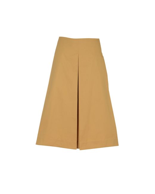 Tory Burch Natural Cotton Midi Skirt