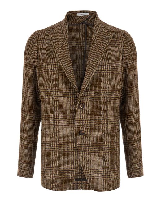 Tagliatore Brown Single-Breasted Jacket Montecarlo Blazers for men