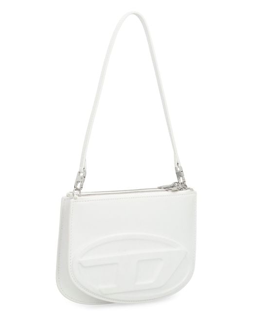 DIESEL White Leather Shoulder Bag 1Dr Twin Cow Hide Handbags