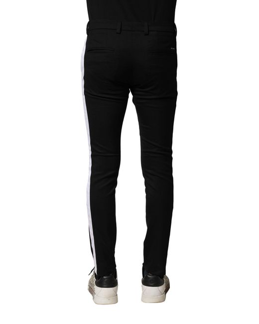 Dolce & Gabbana Black Wool Men Skinny Mid Waist Pants for men