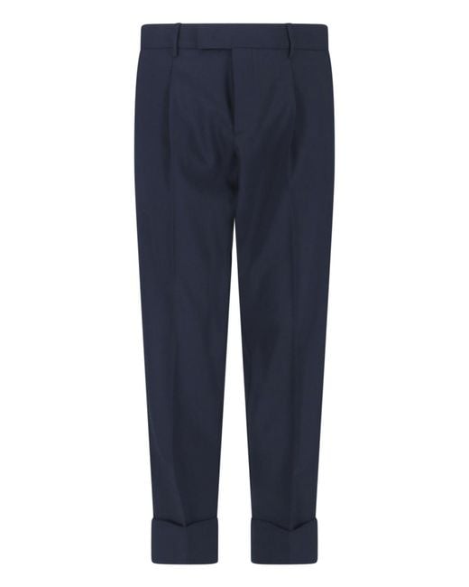 Cruna Blue Trousers Virgin Wool for men