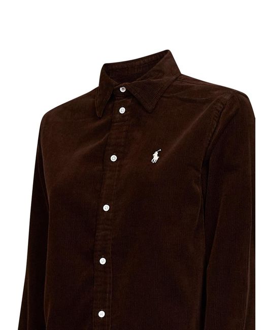 Polo Ralph Lauren Brown Shirt Classic-Fit Corduroy Cotton
