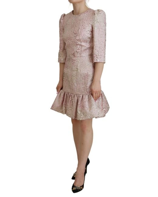 Dolce & Gabbana Multicolor Elegant Jacquard Midi Sheath Dress