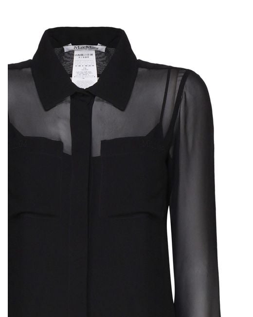 Max Mara Black Ercole Pure Silk Shirt