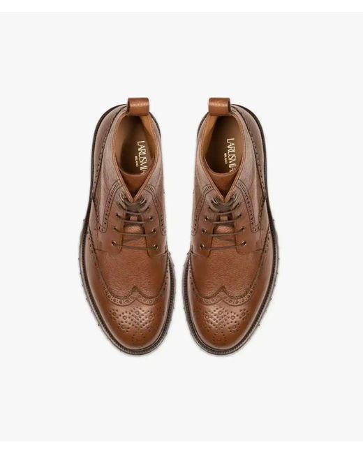Larusmiani Brown Leather Boots Laurence for men