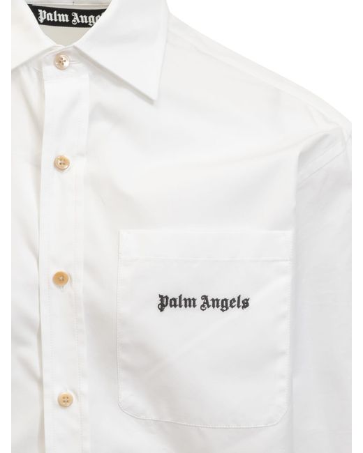 Palm Angels White Logo Shirt for men