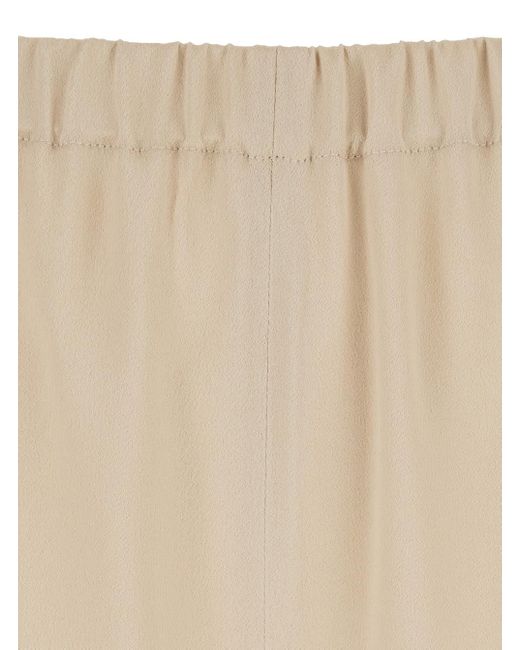 Antonelli Natural Rapolano Pants With Elastic Waist And Wide Leg