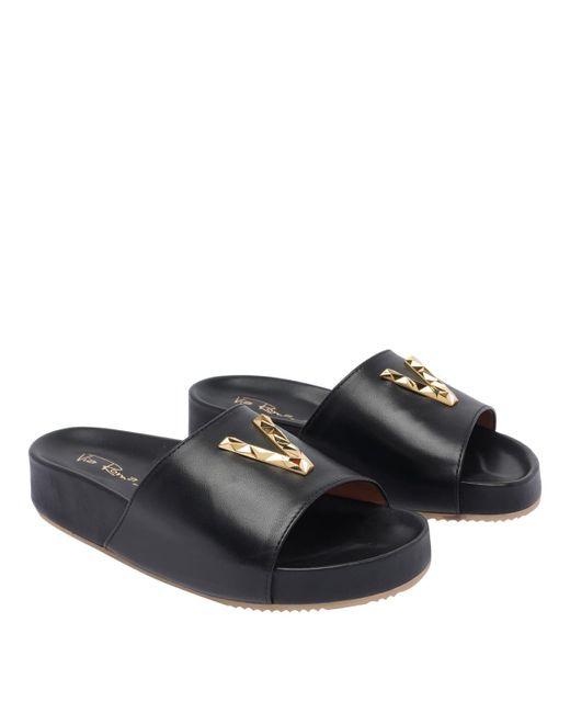 Via Roma 15 Black Sandals