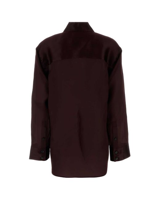 Khaite Purple Aubergine Silk Matteo Shirt