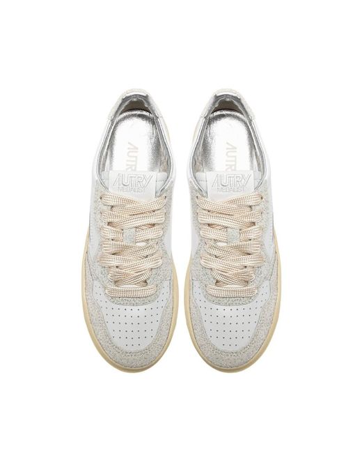 Autry White Platform Low Lea Stars Wht Wht Sneakers