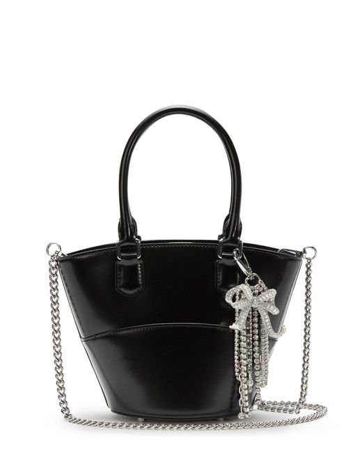 Self-Portrait Black Leather Shoulder Bag With Charms