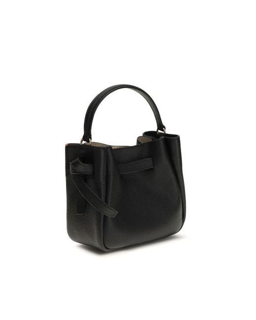Tory Burch Black Calf Leather Bos Taurus Backet Bag