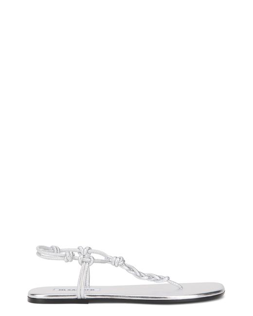 Jil Sander White Flat Leather Sandals
