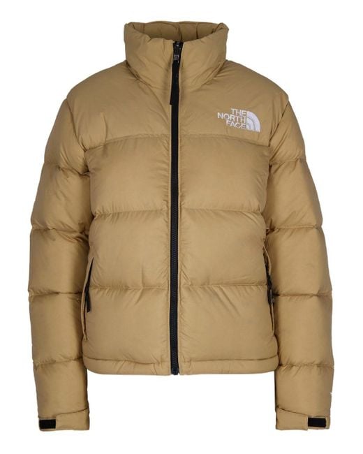 The North Face Natural Padded Quilted Coat With High Collar