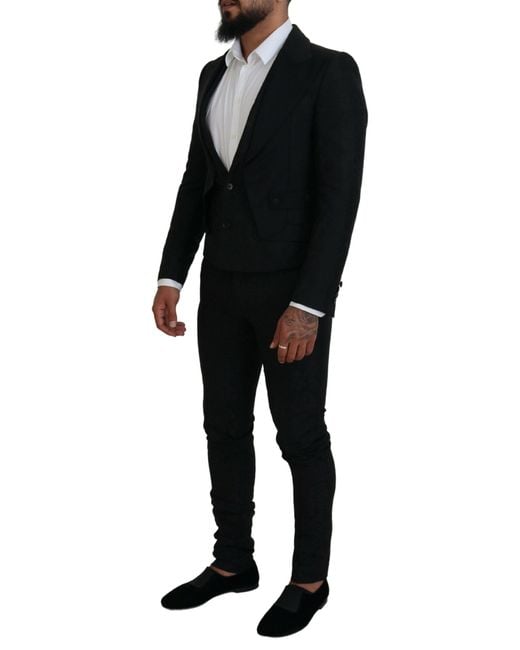 Dolce & Gabbana Black Polyester 2 Piece Martini Suit for men