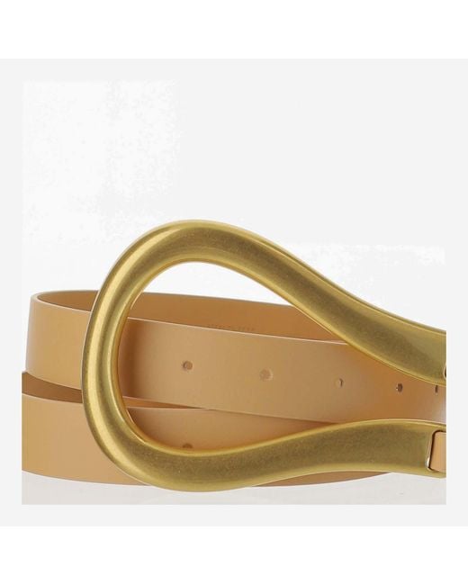 Bottega Veneta Metallic Belt French Calf Almond- Calfskin