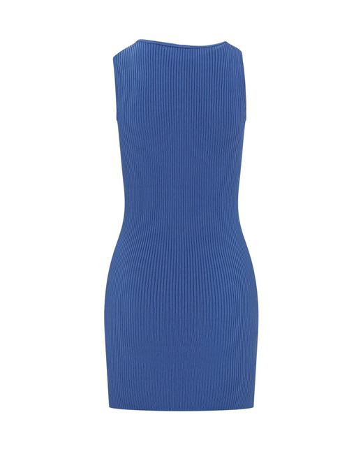 Coperni Blue Knitted Cut-Out Dress