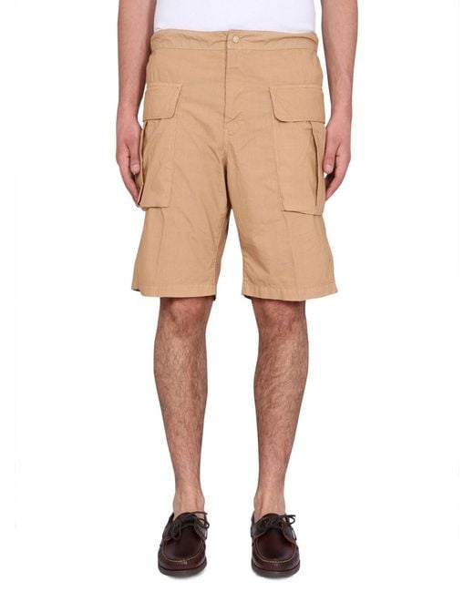 Aspesi Natural Bermuda Shorts With Button Closure Cotton for men