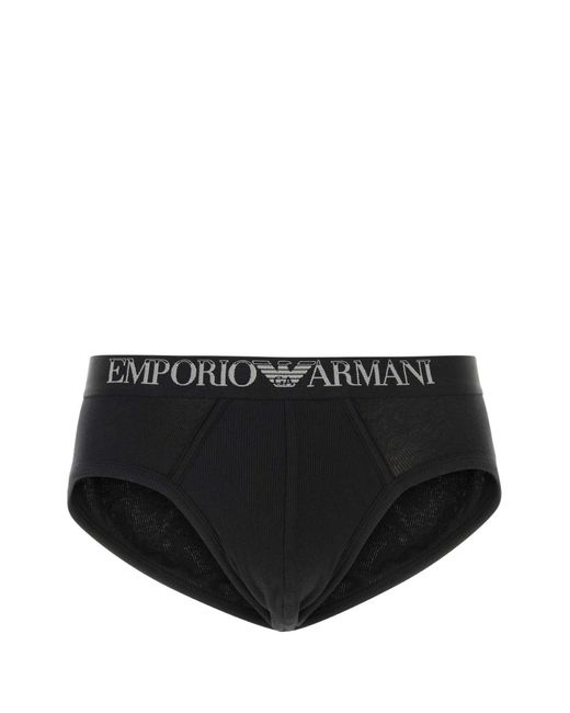 Emporio Armani Black Stretch Cotton Brief Set for men