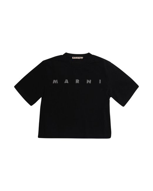 Marni Black T-Shirt M01968M00Sgmt340F Cotton T-Shirts