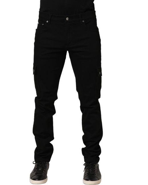 Dolce & Gabbana Black Cotton Stretch Skinny Denim Jeans Elastane Clothing for men