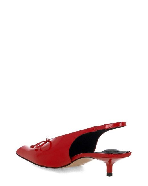 Jacquemus Red The Low Cubisto Slingbacks