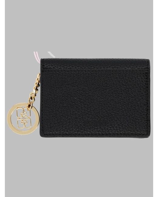 Ganni Black Card Holder Bou Recycled Polyester Wallets & Purses