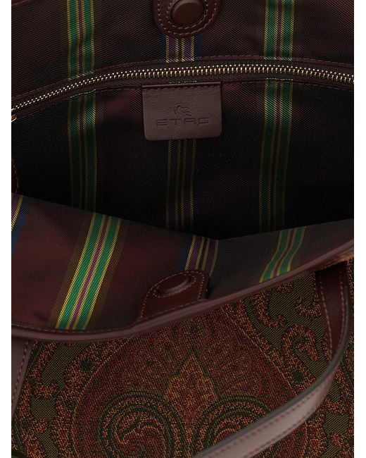 Etro Brown Polyester Tote Bag