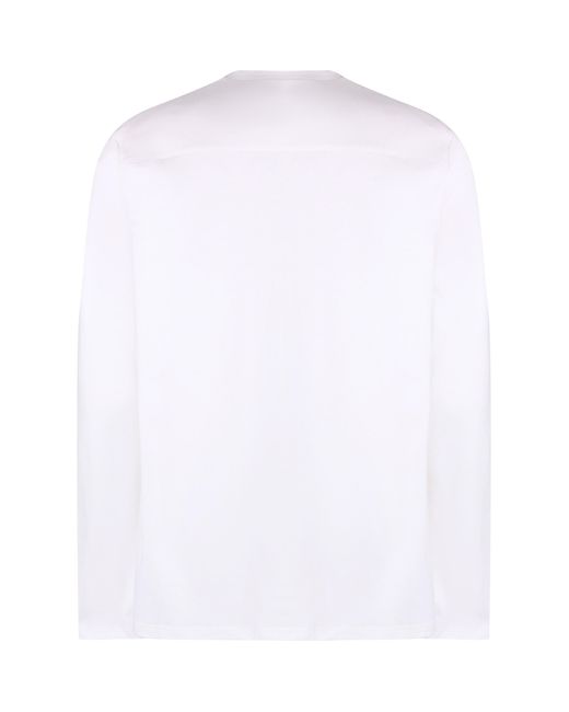 Jil Sander White Long-Sleeve Cotton T-Shirt T-Shirts for men