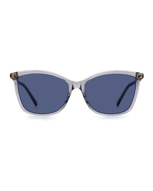 Jimmy Choo Blue Sunglasses Square Full Rim, Transparent Frame And Lens Ba-G-S0Kb7Ku