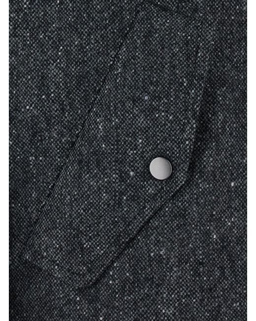 Brunello Cucinelli Black Down Jacket Wool Blend Virgin Puffer