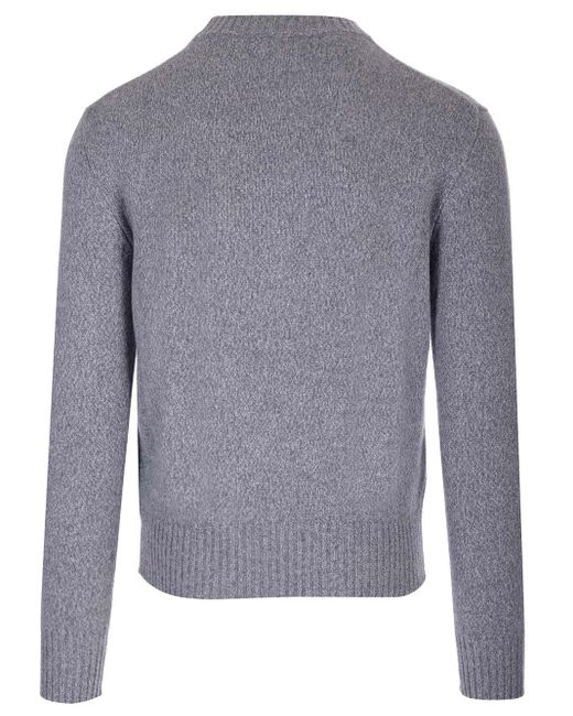 AMI Blue Round Neck Sweater for men