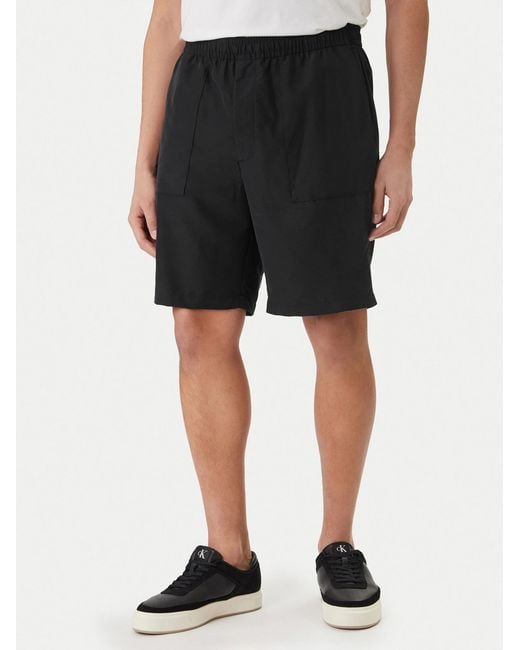 Calvin Klein Black Tencel Pull On Short for men