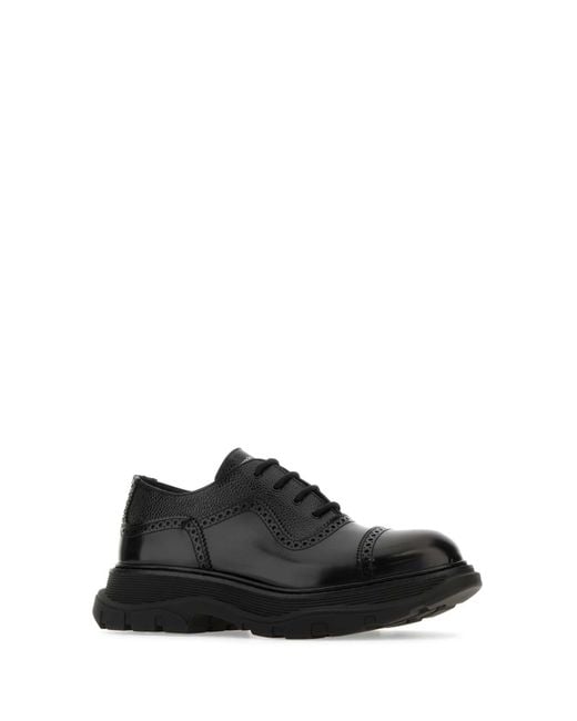 Alexander McQueen Black Leather Lace-Up Shoes for men
