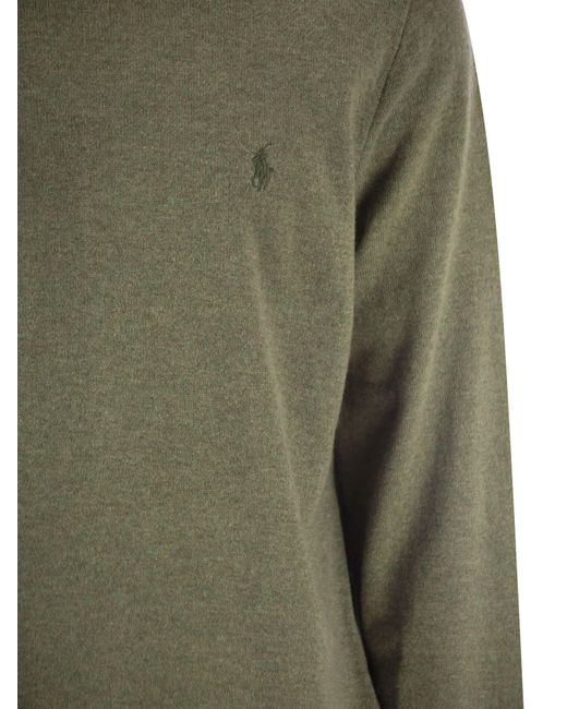 Polo Ralph Lauren Green Crew-Neck Wool Sweater for men