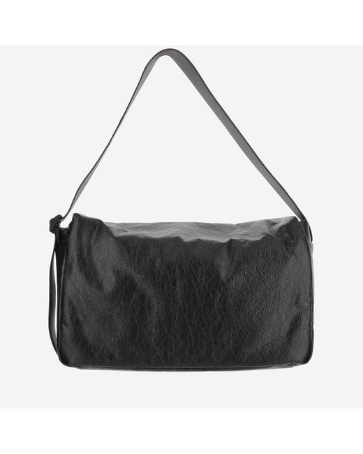 Balenciaga Black Logo Shoulder Bag Leather Handbags for men
